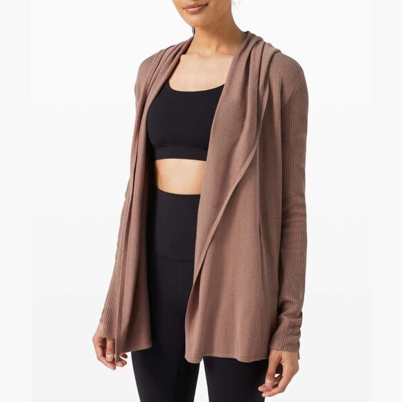 Lululemon Sundown Sweater Wrap Soft Sand Hooded Cardigan - Picture 1 of 8
